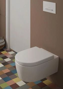 VILLEROY & BOCH AVENTO závesné WC, so SoftClosing sedadlom, DirectFlush splachovanie, CeramicPlus, alpská biela 5656HRR1 Obrázek - fotka