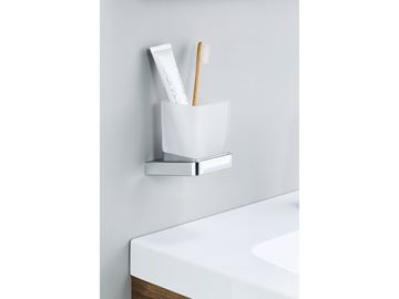 RAVAK 10° TD 210 držiak kefiek s pohárikom, nástenný, sklo, chróm X07P321 Obrázek - fotka