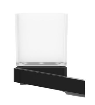 RAVAK 10° BLACK TD 210.20 držiak kefiek s pohárikom, nástenný, sklo, čierna X07P557 Obrázek - fotka