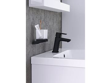 RAVAK 10° BLACK TD 210.20 držiak kefiek s pohárikom, nástenný, sklo, čierna X07P557 Obrázek - fotka