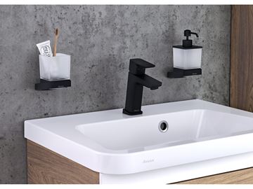 RAVAK 10° BLACK TD 210.20 držiak kefiek s pohárikom, nástenný, sklo, čierna X07P557 Obrázek - fotka