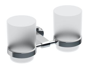 RAVAK CHROME CR 220 držiak kefiek s pohárikmi, nástenný, sklo, chróm
