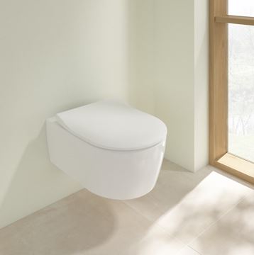 VILLEROY & BOCH AVENTO závesné WC, so SoftClosing sedadlom, DirectFlush splachovanie, CeramicPlus, alpská biela 5656RSR1 Obrázek - fotka