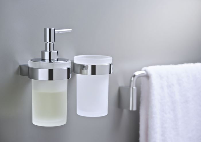 JIKA CUBITO PURE nástenný pohárik, sklo, chróm H3823B10040001 Obrázek - fotka