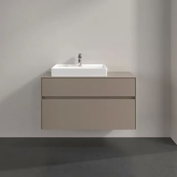 VILLEROY & BOCH COLLARO skrinka pod umývadlo 100x50x54,8 cm, 2 zásuvky, Truffle Grey C01700VG Obrázek - fotka
