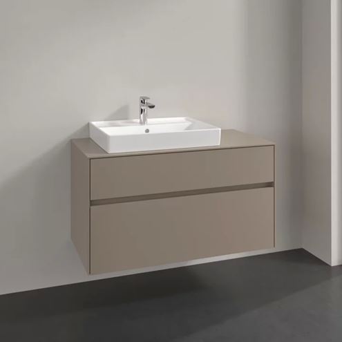VILLEROY & BOCH COLLARO skrinka pod umývadlo 100x50x54,8 cm, 2 zásuvky, Truffle Grey C01700VG Obrázek - fotka