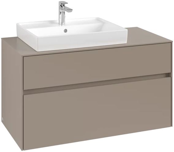 VILLEROY & BOCH COLLARO skrinka pod umývadlo 100x50x54,8 cm, 2 zásuvky, Truffle Grey C01700VG Obrázek - fotka