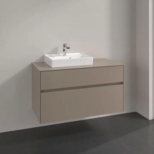VILLEROY & BOCH COLLARO skrinka pod umývadlo 100x50x54,8 cm, 2 zásuvky, Truffle Grey C01400VG Obrázek - fotka