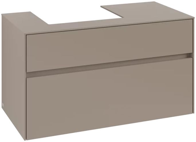 VILLEROY & BOCH COLLARO skrinka pod umývadlo 100x50x54,8 cm, 2 zásuvky, Truffle Grey C01400VG Obrázek - Hlavní obrázek