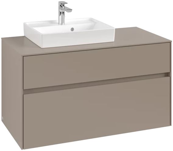 VILLEROY & BOCH COLLARO skrinka pod umývadlo 100x50x54,8 cm, 2 zásuvky, Truffle Grey C01400VG Obrázek - fotka