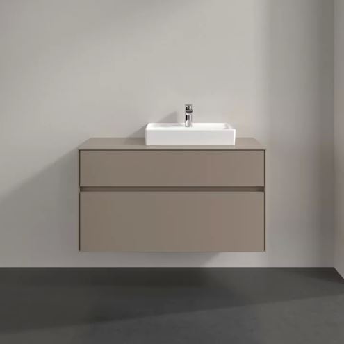 VILLEROY & BOCH COLLARO skrinka pod umývadlo 100x50x54,8 cm, 2 zásuvky, Truffle Grey C01500VG Obrázek - fotka