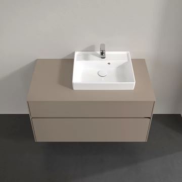 VILLEROY & BOCH COLLARO skrinka pod umývadlo 100x50x54,8 cm, 2 zásuvky, Truffle Grey C01500VG Obrázek - fotka
