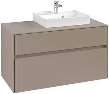 VILLEROY & BOCH COLLARO skrinka pod umývadlo 100x50x54,8 cm, 2 zásuvky, Truffle Grey C01500VG Obrázek - fotka