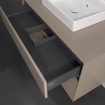 VILLEROY & BOCH COLLARO skrinka pod umývadlo 100x50x54,8 cm, 2 zásuvky, Truffle Grey C01500VG Obrázek - fotka