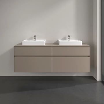 VILLEROY & BOCH COLLARO skrinka pod umývadlá 160x50x54,8 cm, 4 zásuvky, Truffle Grey C02100VG Obrázek - fotka