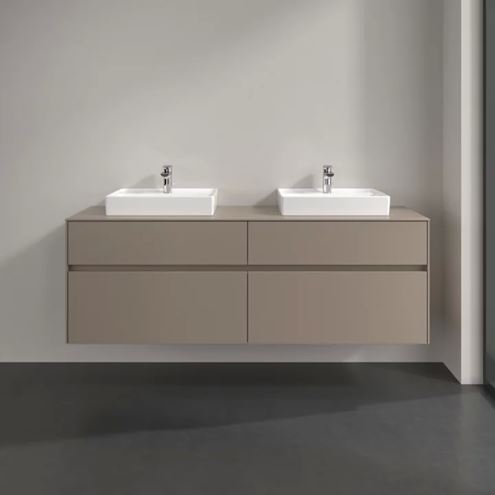 VILLEROY & BOCH COLLARO skrinka pod umývadlá 160x50x54,8 cm, 4 zásuvky, Truffle Grey C02100VG Obrázek - fotka
