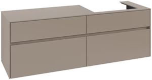 VILLEROY & BOCH COLLARO skrinka pod umývadlo 160x50x54,8 cm, 4 zásuvky, Truffle Grey