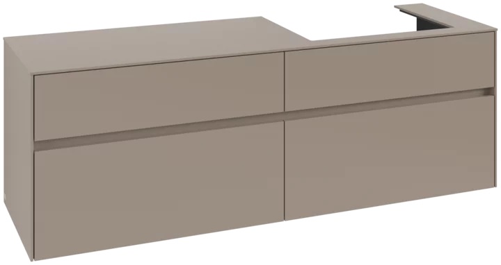 VILLEROY & BOCH COLLARO skrinka pod umývadlo 160x50x54,8 cm, 4 zásuvky, Truffle Grey C02300VG Obrázek - Hlavní obrázek