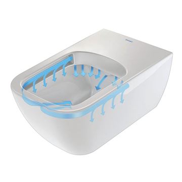 DURAVIT HAPPY D.2 závesné WC pre bidetové sedadlo SensoWash, Rimless splachovanie, WonderGliss 25505900001 Obrázek - fotka