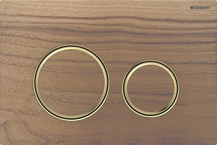 GEBERIT SIGMA 21 ovládacie tlačidlo pre dve splachovania, easy-to-clean, zinok/drevo, mosadz/americký orech 115.652.JX.1 Obrázek - Hlavní obrázek