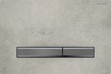 GEBERIT SIGMA 50 ovládacie tlačidlo pre dve splachovania, easy-to-clean, zinok/keramika, dekor betónu/čierny chróm