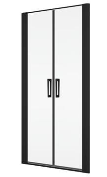 RONAL DIVERA D22T2 sprchové dvere 90x200 cm, lietacie, čierna mat/sklo screen
