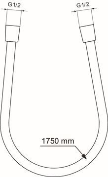 IDEAL STANDARD IDEALRAIN sprchová hadica Idealflex 1750 mm, hladká, Anti-Twist, kov, rosé BE175RO Technický nákres