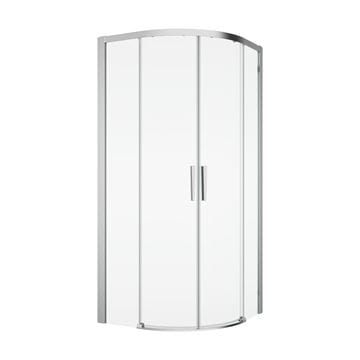 RONAL DIVERA D22SRB sprchovací kút 90x90 cm, R550, posuvné dvere, aluchróm/číre sklo