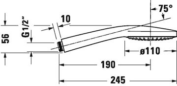 DURAVIT ručná sprcha pr. 110 mm, biela/chróm UV0650013010 Technický nákres