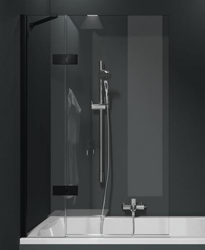 HÜPPE SOLVA vaňová zástena 95x150 cm, ľavá, lietacia, čierna/číre sklo S26201.123.321 Obrázek - Hlavní obrázek