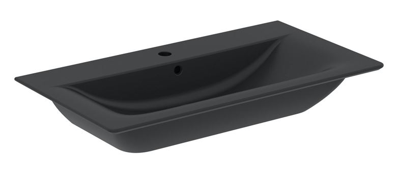 IDEAL STANDARD CONNECT AIR umývadlo 84 cm, s otvorom pre batériu a prepadom, matná čierna E0279V3 Obrázek - Hlavní obrázek