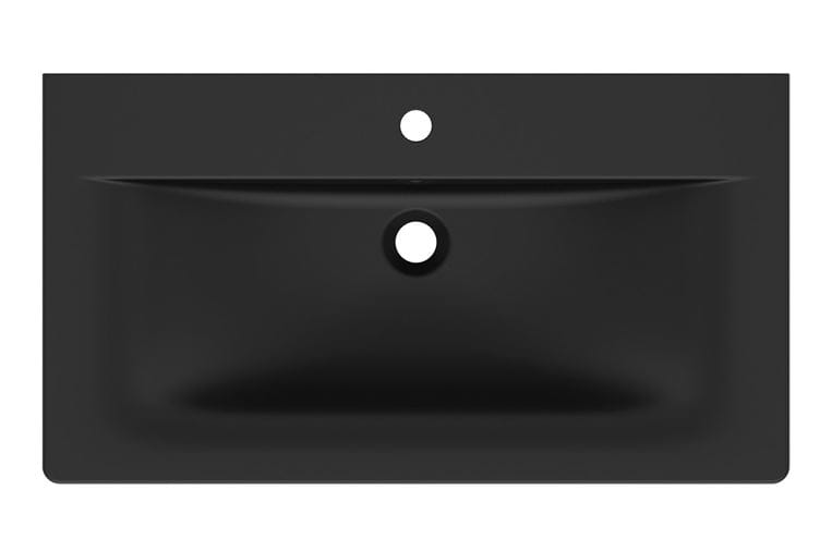 IDEAL STANDARD CONNECT AIR umývadlo 84 cm, s otvorom pre batériu a prepadom, matná čierna E0279V3 Obrázek - fotka