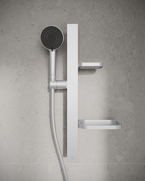 IDEAL STANDARD IDEALRAIN ALU+ sprchová súprava 5-dielna, ručná sprcha pr. 100 mm, 2 prúdy, tyč, hadica, mydelenka, polička, chróm BD586SI Obrázek - fotka