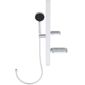IDEAL STANDARD IDEALRAIN ALU+ sprchová súprava 5-dielna, ručná sprcha pr. 100 mm, 2 prúdy, tyč, hadica, mydelenka, polička, chróm