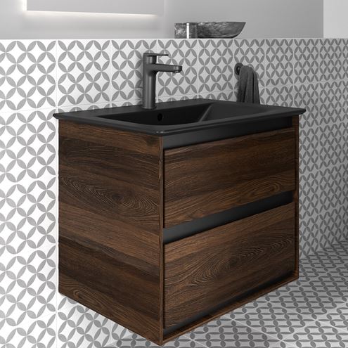 IDEAL STANDARD CONNECT AIR umývadlo 64 cm, s otvorom pre batériu a prepadom, matná čierna E0289V3 Obrázek - fotka