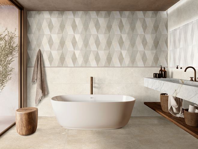 MARAZZI LIMESTONE WALL dekor 40x120cm, losanga touch MFCR Obrázek - fotka