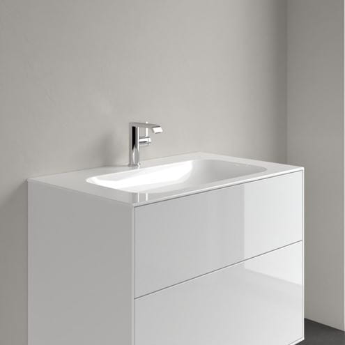 VILLEROY & BOCH FINION umývadlo na dosku 80 cm, s otvorom pre batériu a prepadom, CeramicPlus, alpská biela 416484R1 Obrázek - fotka
