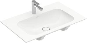 VILLEROY & BOCH FINION umývadlo na dosku 80 cm, s otvorom pre batériu a prepadom, CeramicPlus, alpská biela