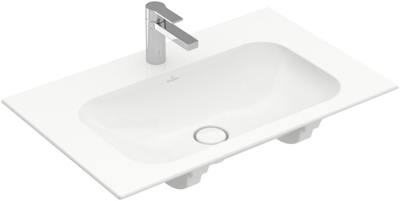 VILLEROY & BOCH FINION umývadlo na dosku 80 cm, s otvorom pre batériu a prepadom, CeramicPlus, alpská biela 416484R1 Obrázek - Hlavní obrázek
