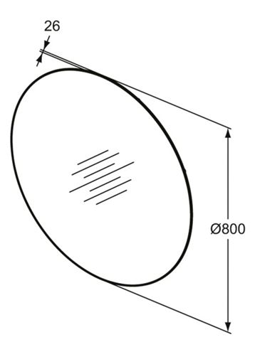 IDEAL STANDARD CONCA zrkadlo 80 cm, s osvetlením T3958BH Technický nákres