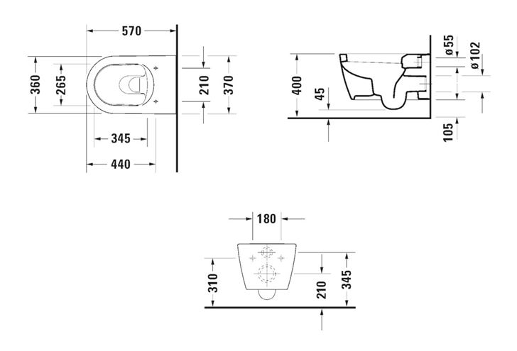 DURAVIT ME BY STARCK závesné WC, HygieneGlaze 2528092000 Obrázek - fotka