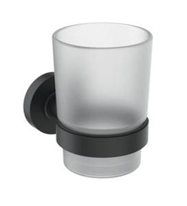 IDEAL STANDARD IOM držiak kefiek s pohárikom, nástenný, sklo, čierna