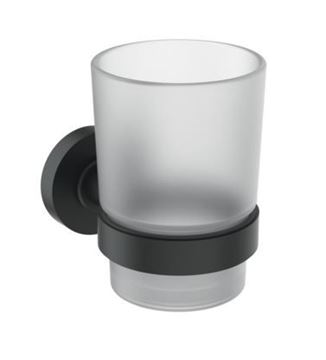 IDEAL STANDARD IOM držiak kefiek s pohárikom, nástenný, sklo, čierna