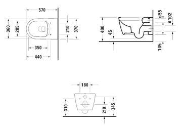 DURAVIT ME BY STARCK závesné WC, Rimless splachovanie, HygieneGlaze 2529092000 Obrázek - fotka