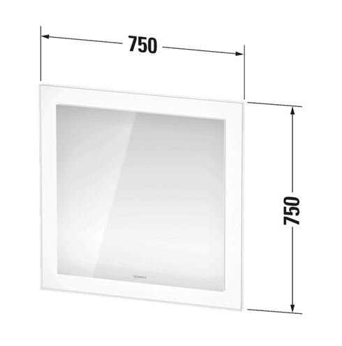 DURAVIT zrkadlo 75x75 cm, s osvetlením, so senzorom WT7051000000000 Technický nákres