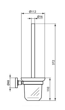 IDEAL STANDARD IOM WC kefa, nástenná, sklo, čierna A9119XG Technický nákres
