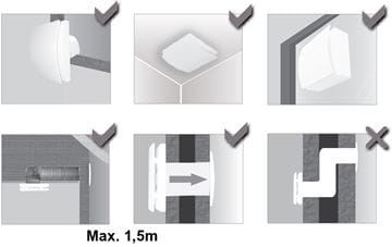 AERAULIQA QD100TBB axiálny ventilátor 100 mm, nástenný/stropný/do okna, s časovačom a spätnou klapkou PQD0001Q Obrázek - fotka