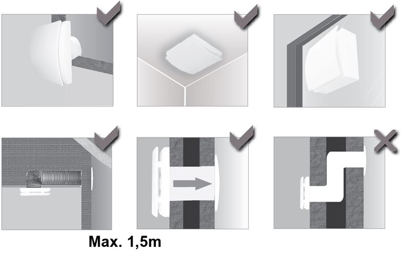 AERAULIQA QD100TBB axiálny ventilátor 100 mm, nástenný/stropný/do okna, s časovačom a spätnou klapkou PQD0001Q Obrázek - fotka