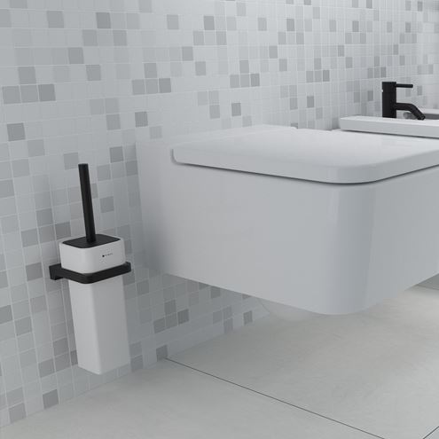 NIMCO MAYA WC kefa, nástenná, keramika, čierna/biela MAC 29094K-90 Obrázek - fotka