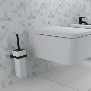 NIMCO MAYA WC kefa, nástenná, keramika, čierna/biela MAC 29094K-90 Obrázek - fotka